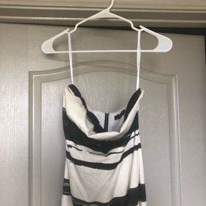 The Limited Black & White Strapless Derby Dress 4